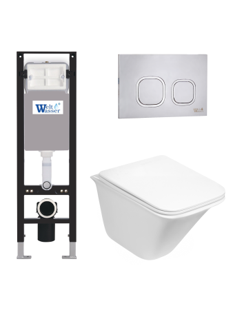 Комплект инсталляции с унитазом Weltwasser AMBERG 350 + ROTBACH 004 GL-WT + AMBERG RD-MT CR