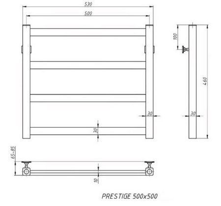 Полотенцесушитель Stinox Prestige водяной 50x50