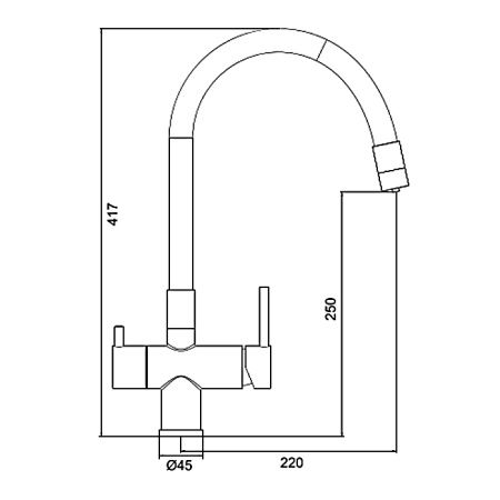 Смеситель для кухни Gappo G4398-36 с гибким изливом