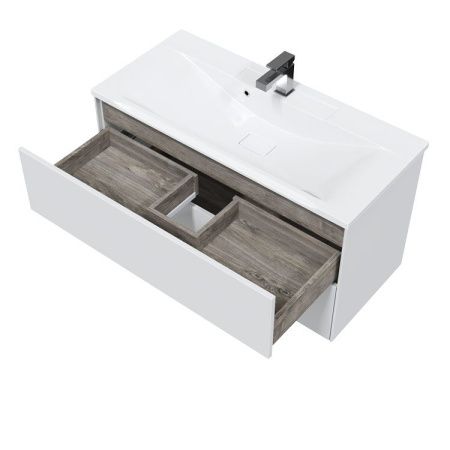 Тумба подвесная Toppus Silk 100 9811.003, белый матовый, с умывальником Premier