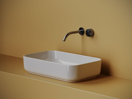 Умывальник чаша накладная прямоугольная Ceramicanova Element 605*375*145мм, Белый, CN5044