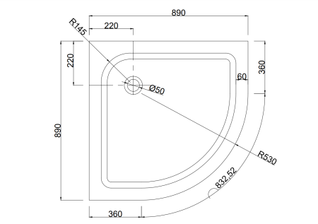 Душевой поддон акриловый Taliente PTA-09091 90х90 белый