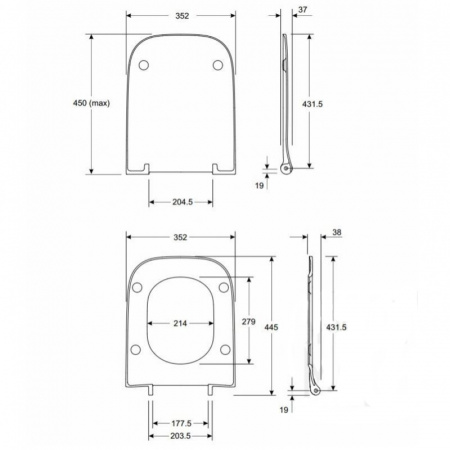 Сиденье с крышкой Kolo MODO L30114000 Slim антибактериальное