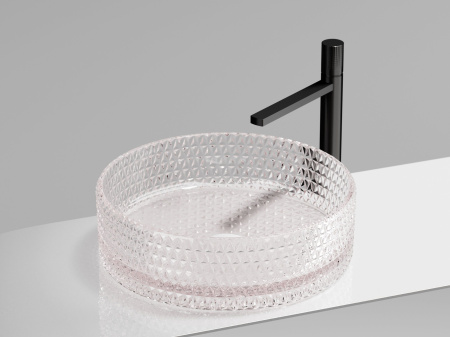 Умывальник чаша накладная круглая Ceramicanova Cristal 360*360*112мм, розовый, CN6061