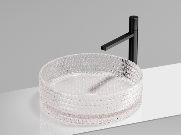 Умывальник чаша накладная круглая Ceramicanova Cristal 360*360*112мм, розовый, CN6061