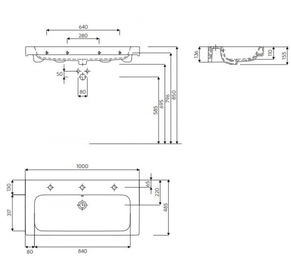 Раковина для ванной Kolo Modo L31900900 100 с покрытием Reflex