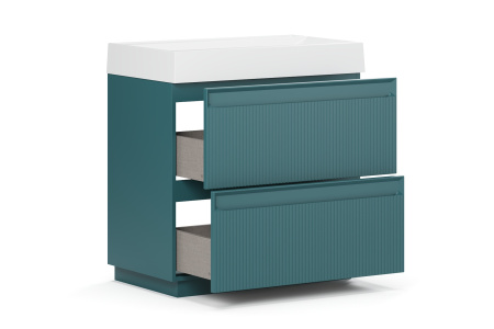 Тумба под умывальник Belux Базель напольный 80-02, Голубой Малахит матовый