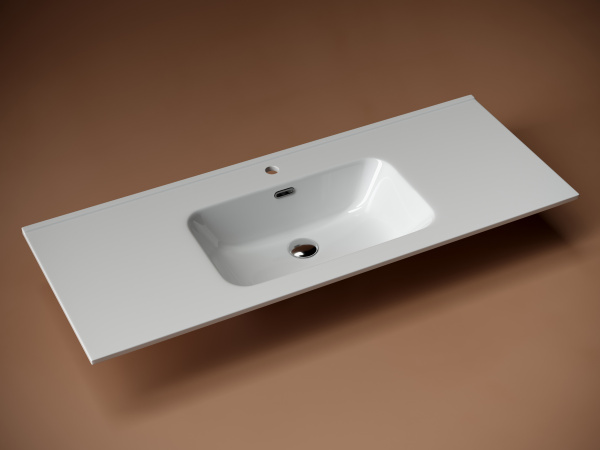 Умывальник накладной прямоугольный Ceramicanova Element 1210*465*180мм, белый, CN7006