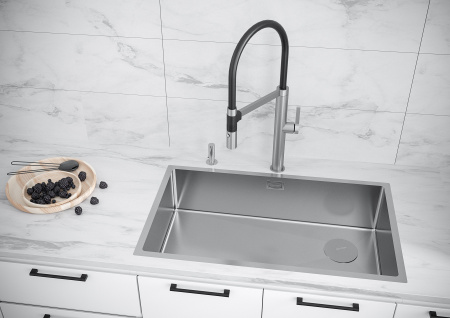 Мойка Paulmark NEXT-SKEW 74 UNI PM887444-BS 440х740х200 мм, нержавеющая сталь, нержавеющая сталь