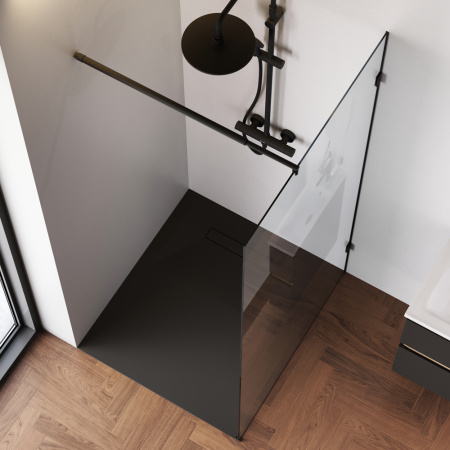 W94WI-100-F1-BTE Душевая перегородка AM.PM X-Joy 100x195, стекло прозр. 6 мм + покрытие, фурнитура черный