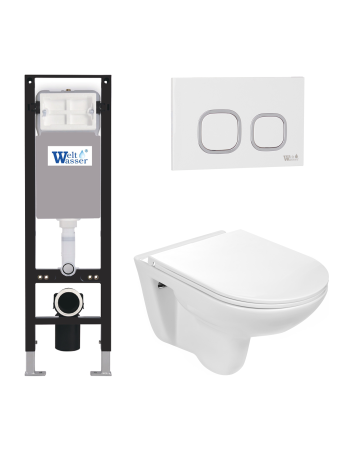 Комплект инсталляции с унитазом Weltwasser AMBERG 350 + BAARBACH 004 GL-WT + AMBERG RD-WT