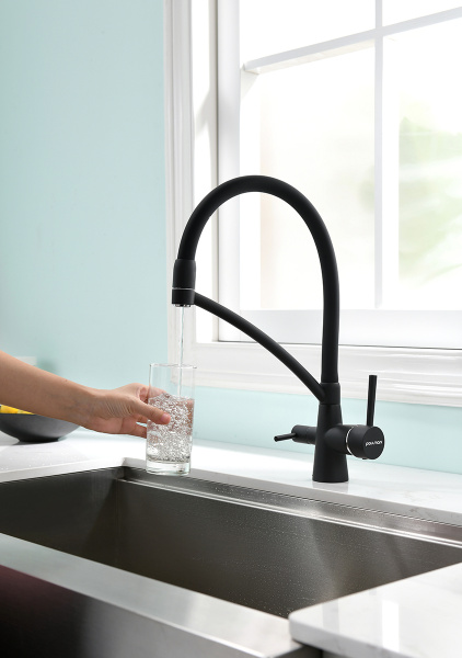 Смеситель для кухни Paulmark SIЕGEN Si213111-401TB, антрацит полностью