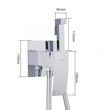 Смеситель для биде с гигиеническим душем Gappo G7207-8