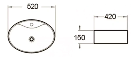 Раковина SantiLine SL-1072 52х42 белая