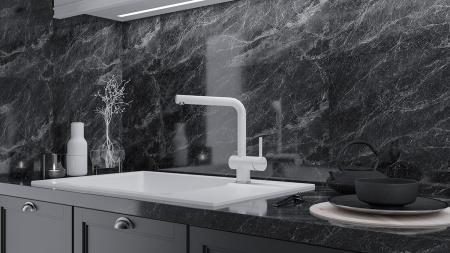 Смеситель для кухни Paulmark DOSSE Do214418-431, белый матовый