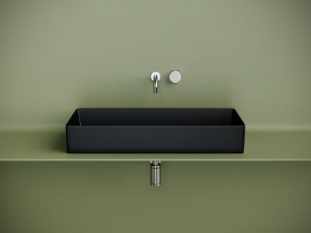 Раковина накладная прямоугольная Ceramicanova Element 801*361*130, черный матовый, CN6072MB
