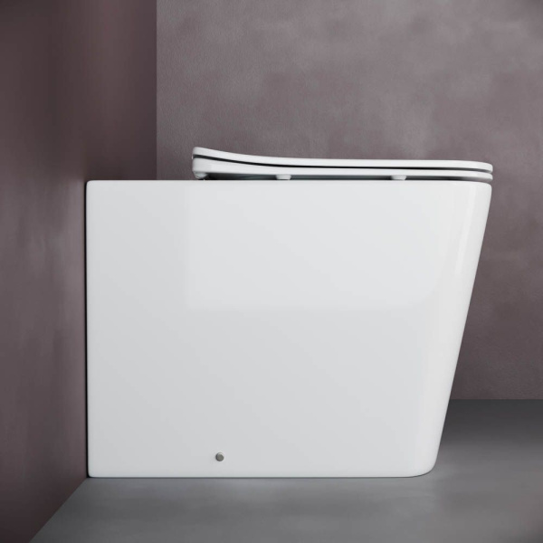 Напольный приставной унитаз Ceramicanova Cubic Rimless, Белый, CN1809