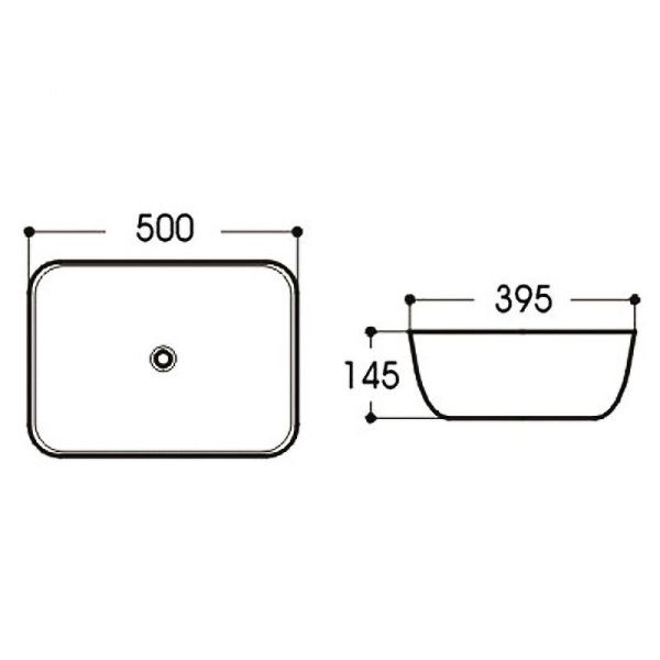 Раковина SantiLine SL-7025 50х40 под мрамор