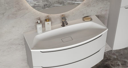 Тумба под умывальник Belux подвесная Ганновер 120-02, Silver