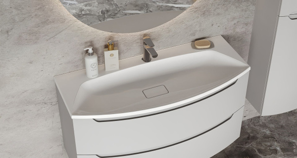 Тумба под умывальник Belux подвесная Ганновер 120-02, Silver