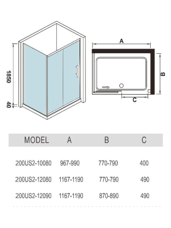 Душевой уголок WeltWasser WW 200US22-12090