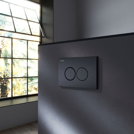 IS100138.741701 Инсталляция MasterFit с клавишей L черн мат с подвесным унитазом  SenseFlashClean с сиденьем