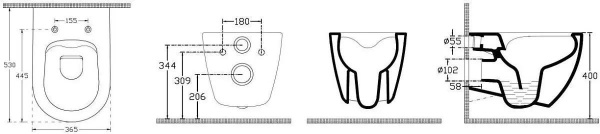Унитаз подвесной безободковый ISVEA Infinity с функцией биде черный матовый 10NFS1005I-2N