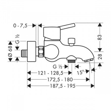 Смеситель для ванны с душем Hansgrohe Talis S 32420000