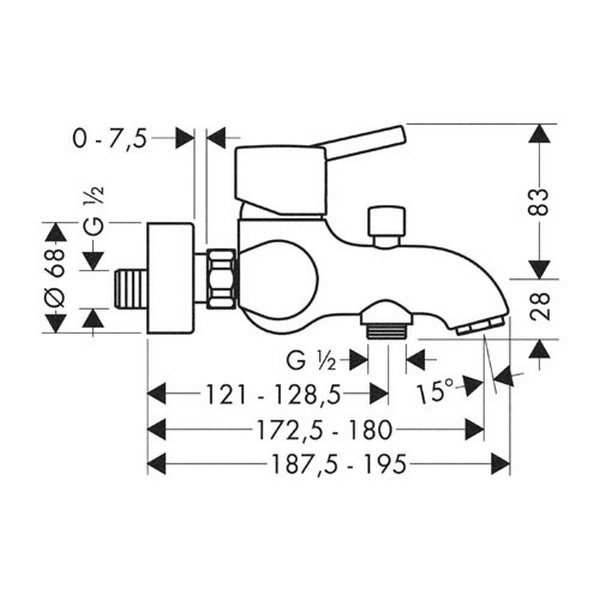 Смеситель для ванны с душем Hansgrohe Talis S 32420000