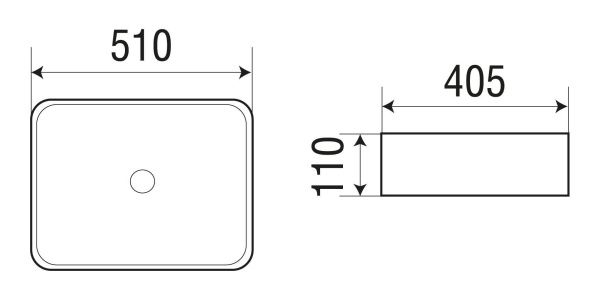 Раковина накладная WeltWasser WW ELBACH 2178 MB матовая черная 510х405х110