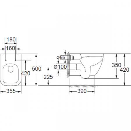Унитаз подвесной BelBagno Alpina безободковый BB10100CHR