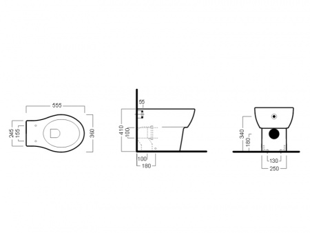 Унитаз приставной Hatria NIDO Y0QU01