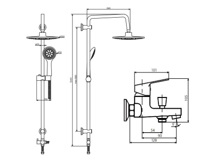 Душевая система AM.PM D0711010 Norma