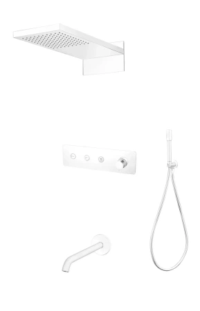 Душевая система с изливом Boheme Fusion Matt White, 130-2-MW