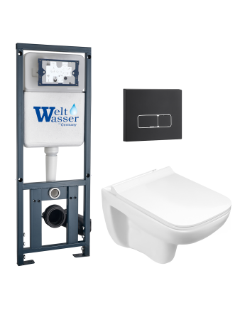 Комплект инсталляции с унитазом Weltwasser MARBERG 410 + KEHLBACH 004 GL-WT + MAR 410 SE MT-BL
