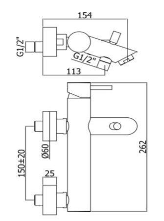 Смеситель для ванны с душем Paffoni LIGHT LIG022NO