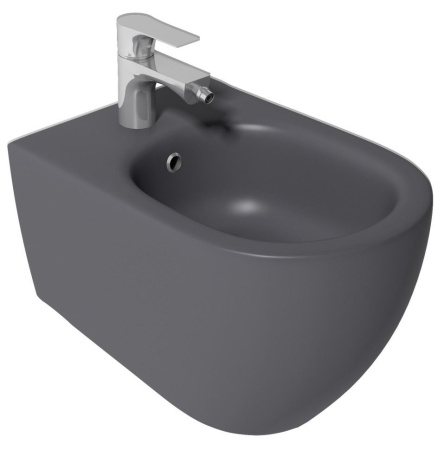 Биде ISVEA Infinity подвесной  365*530*400 цвет антрацит матовый 10NF41001SV-2C