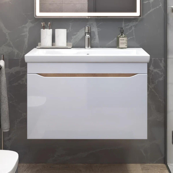 Тумба под раковину подвесная VIGO Grani 166 дуб золотой, 80 см