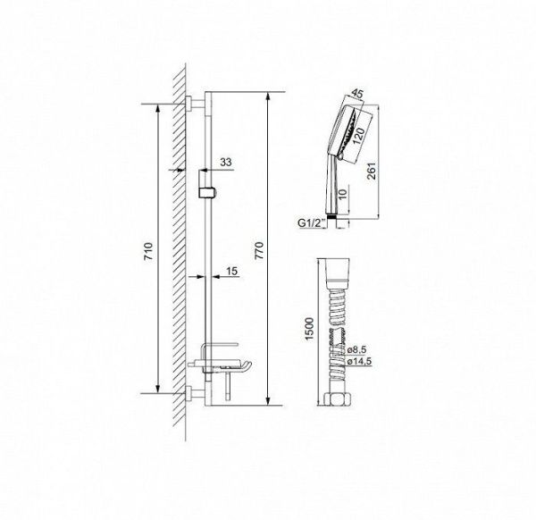 Душевой гарнитур IDDIS TSH1601