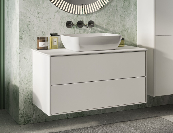 Тумба под умывальник Belux Джаз подвесная 100-02, белый глянцевый