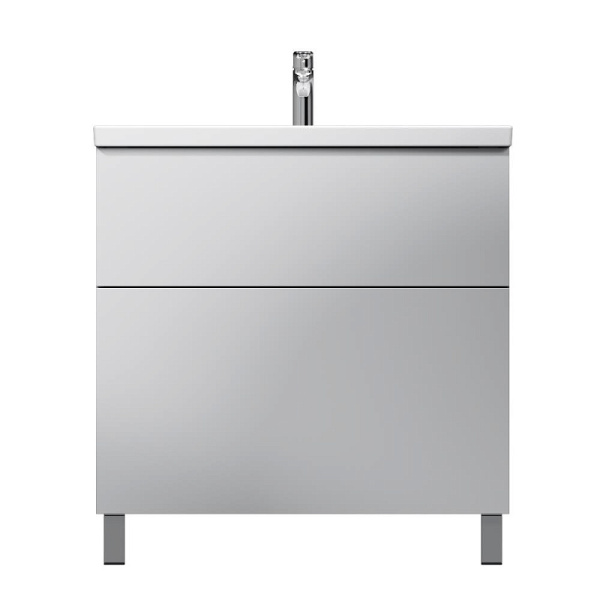 M90FSX0802WG Gem База под раковину AM.PM, напольная, 80 см, 2 ящика push-to-open, белый, глянец