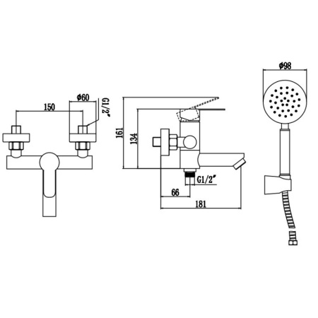 Смеситель для ванны Fmark FS8304, сатин