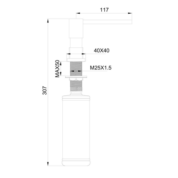 Дозатор мыла WONZON & WOGHAND, Черный матовый (WW-88SD01-MB)