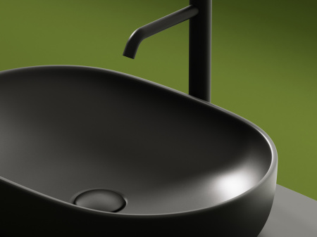 Умывальник чаша накладная овальная Ceramicanova Element 600*415*135мм, Темный антрацит матовый, CN6047MDH
