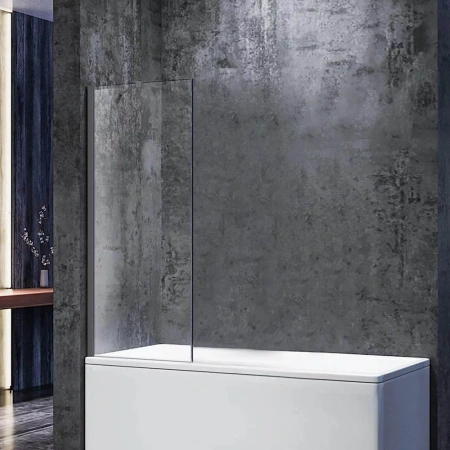 Шторка на ванну Veconi Palau PL-84GR, 600x1500, графит брашинг, стекло прозрачное