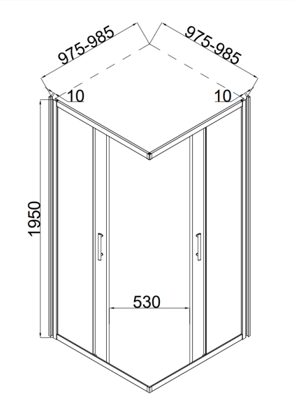 Душевой уголок Taliente TA-10102-1CP 100х100 стекло прозрачное 6 мм
