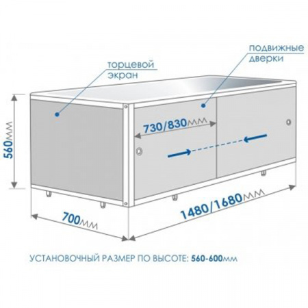 Экран под ванну Метакам Кварт 148, белый