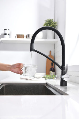 Смеситель для кухни Paulmark SIЕGEN Si213111-418, черный металлик