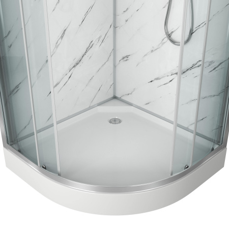 Душевая кабина Niagara Luxe NG-7701M (90x90х210) низкий поддон(15см),дверь раздвижная,стенки мрамор,3 места