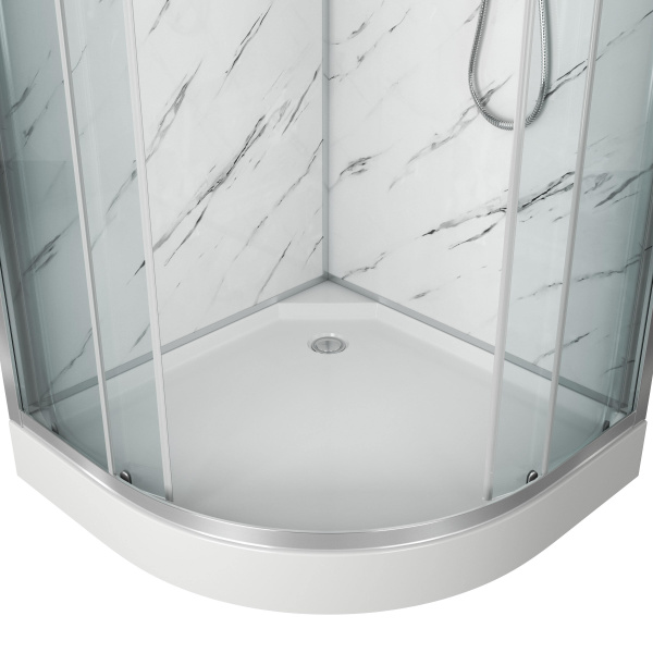 Душевая кабина Niagara Luxe NG-7701M (90x90х210) низкий поддон(15см),дверь раздвижная,стенки мрамор,3 места